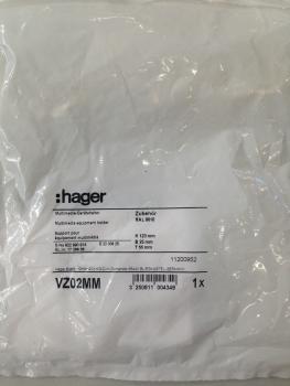 Hager VZ02MM Multimedia-Halter, universal, weiß, 2-fach, Kunststoff, für Montageplatten ***RESTPOSTEN***